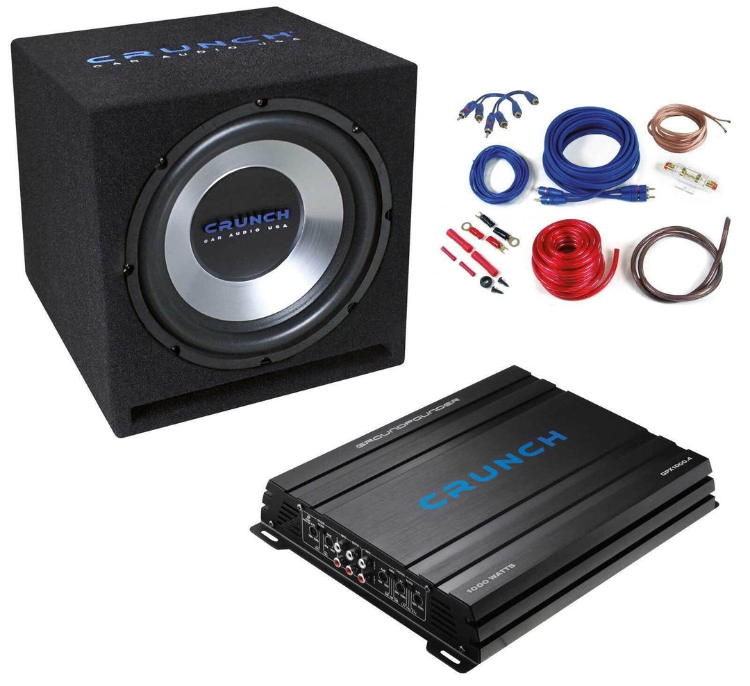 Crunch CBP1000 - Basspaket fürs Auto mit 30cm Subwoofer 4-Kanal Verstärker & Kabelkit - 300mm Subwoo