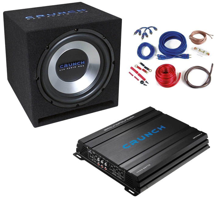 Crunch CBP1000 - Basspaket fürs Auto mit 30cm Subwoofer 4-Kanal Verstärker & Kabelkit - 300mm Subwoo