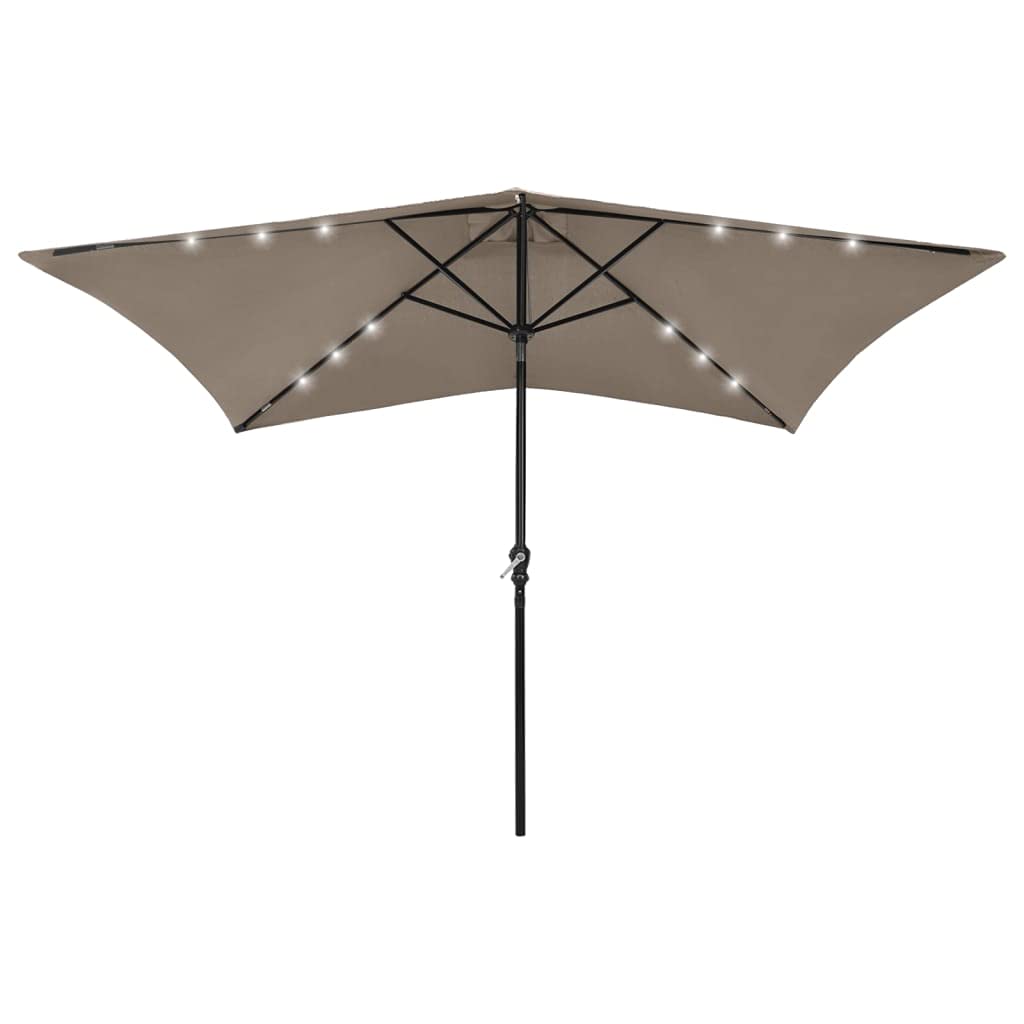 vidaXL Sonnenschirm mit LEDs Stahl-Mast Ampelschirm Gartenschirm Marktschirm Strandschirm Schirm Kur