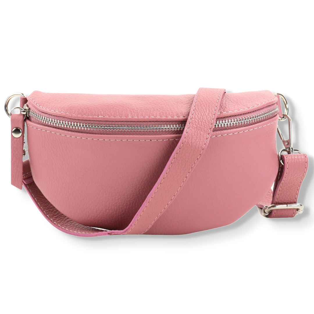 Blade Bauchtasche Damen Echtleder, stylische Gürteltasche Damen mit 2 gemusterten und Leder abnehmba