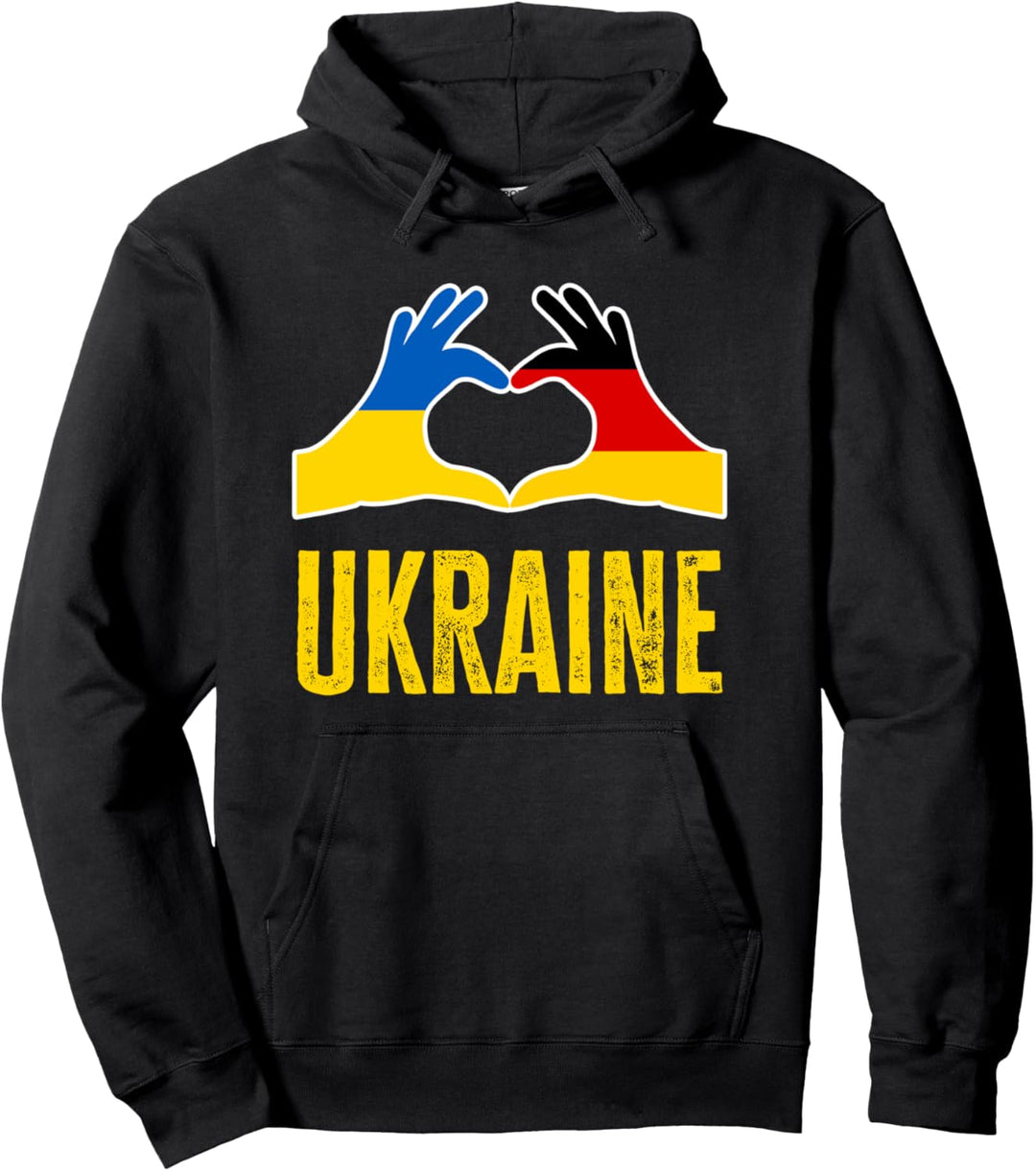 Ukraine Deutschland Flagge Herz Liebe Pullover Hoodie