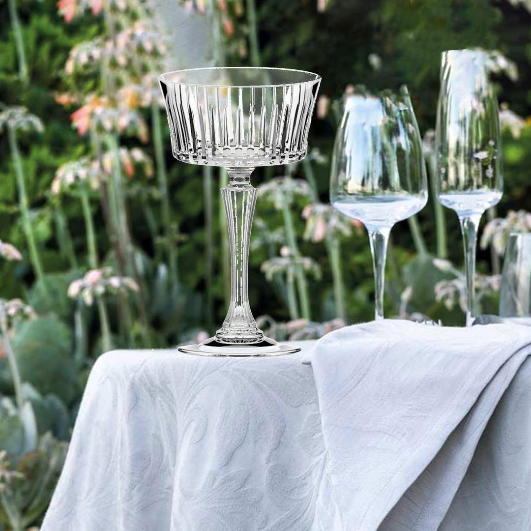 RCR Timeless Stielgläser, 6 Stück, elegantes Tafelservice, 100 % Made in Italy, Fassungsvermögen 26