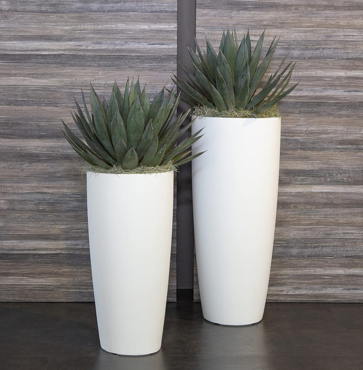 Nicoli vase Hoher Blumentopf im Stil 38 x 85 cm, innen aussen, herausnehmbarer Untersetzer (38 x 85