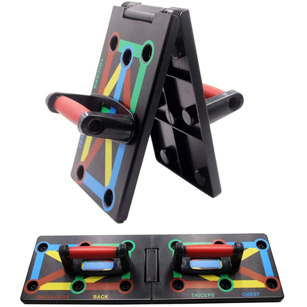 Cretee 12 in 1 Faltbare Push Up Rack Board mit Handgriff für Muskeltraining Effektiv Formen 12 in 1