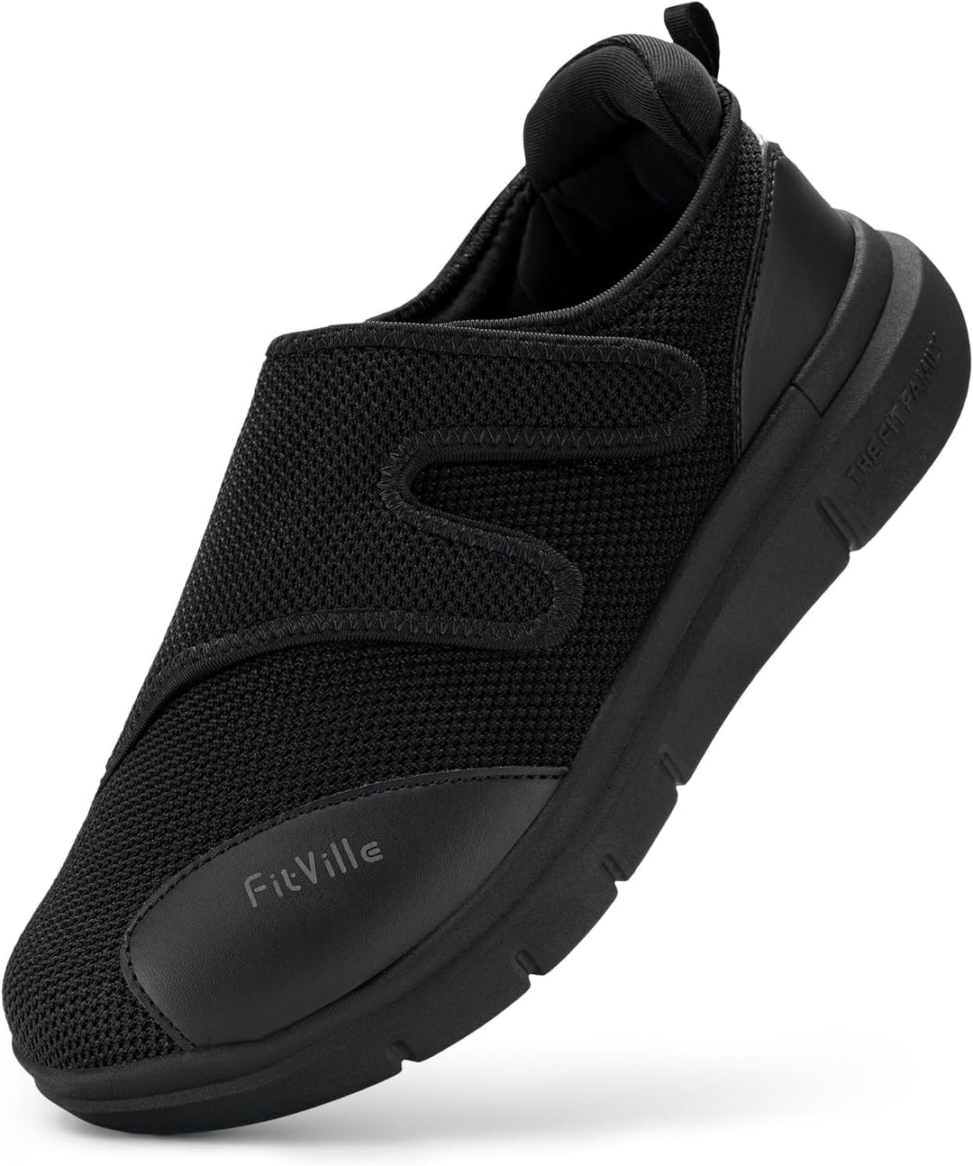 FitVille Diabetiker Schuhe Herren Extra Weite Einstellbar Walking Schuhe für Fussschwellung erweiter