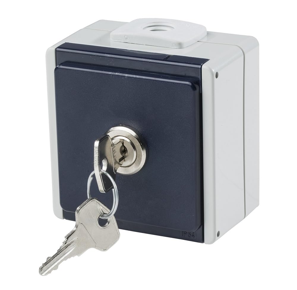 as - Schwabe 62461 Aufputz-Steckdose abschliessbar IP54 Grau, 230 V 2 Leitungseinführungen 1-fach St
