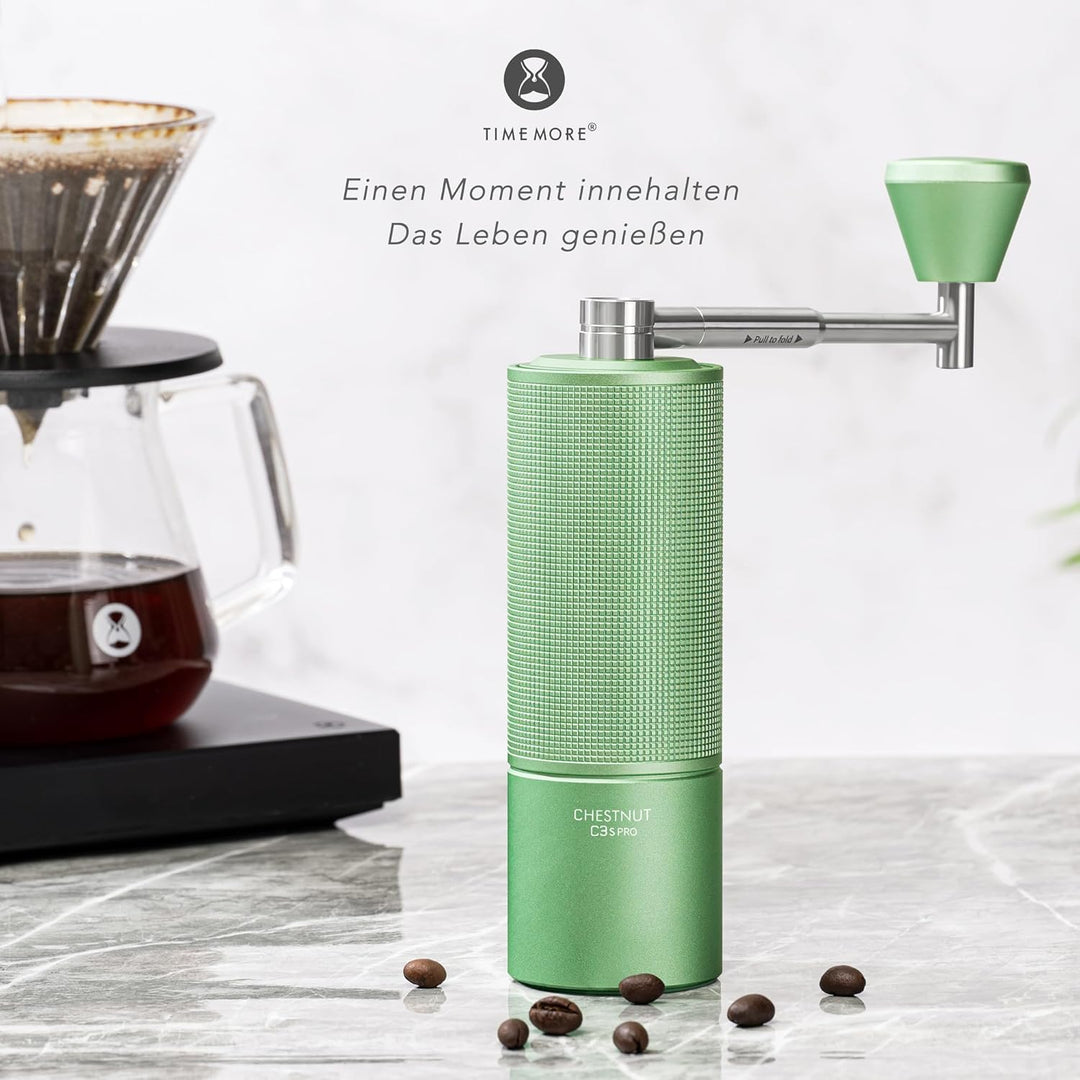 TIMEMORE Chestnut C3s PRO Kaffeemühle Manuell, Upgrade Integrierte Ganzmetallgehäuse, Handkaffeemühl