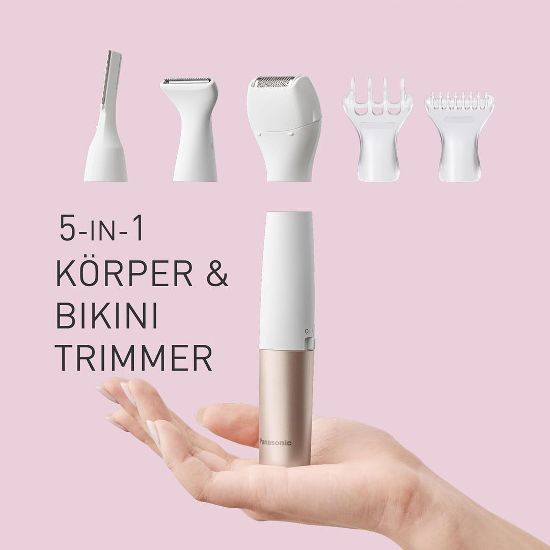 Panasonic ES-WM31 5-in-1 Multi-Trimmer Körper & Bikinizone, Haarentferner für Damen, Damenrasierer,