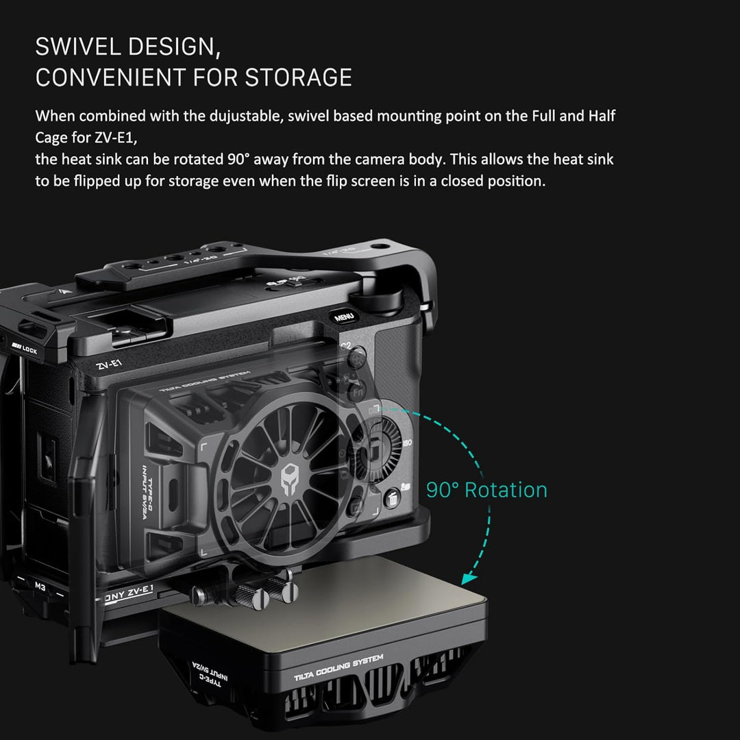 Tilta Kühlsystem Kompatibel mit Sony ZV-E1 mit Multi-Speed-Lüfter und Rändelschrauben Kompakt und le