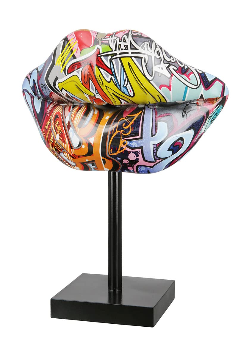 Casablanca Deko Skulptur Skulptur Kussmund im Street Art Design - aus Kunstharz - Accessoire Dekorat