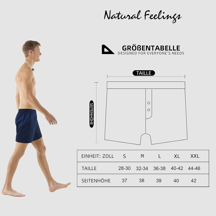 Natural Feelings Herren Unterwäsche Boxer Weiche Baumwolle Strick Herren Boxer Shorts Unterwäsche He
