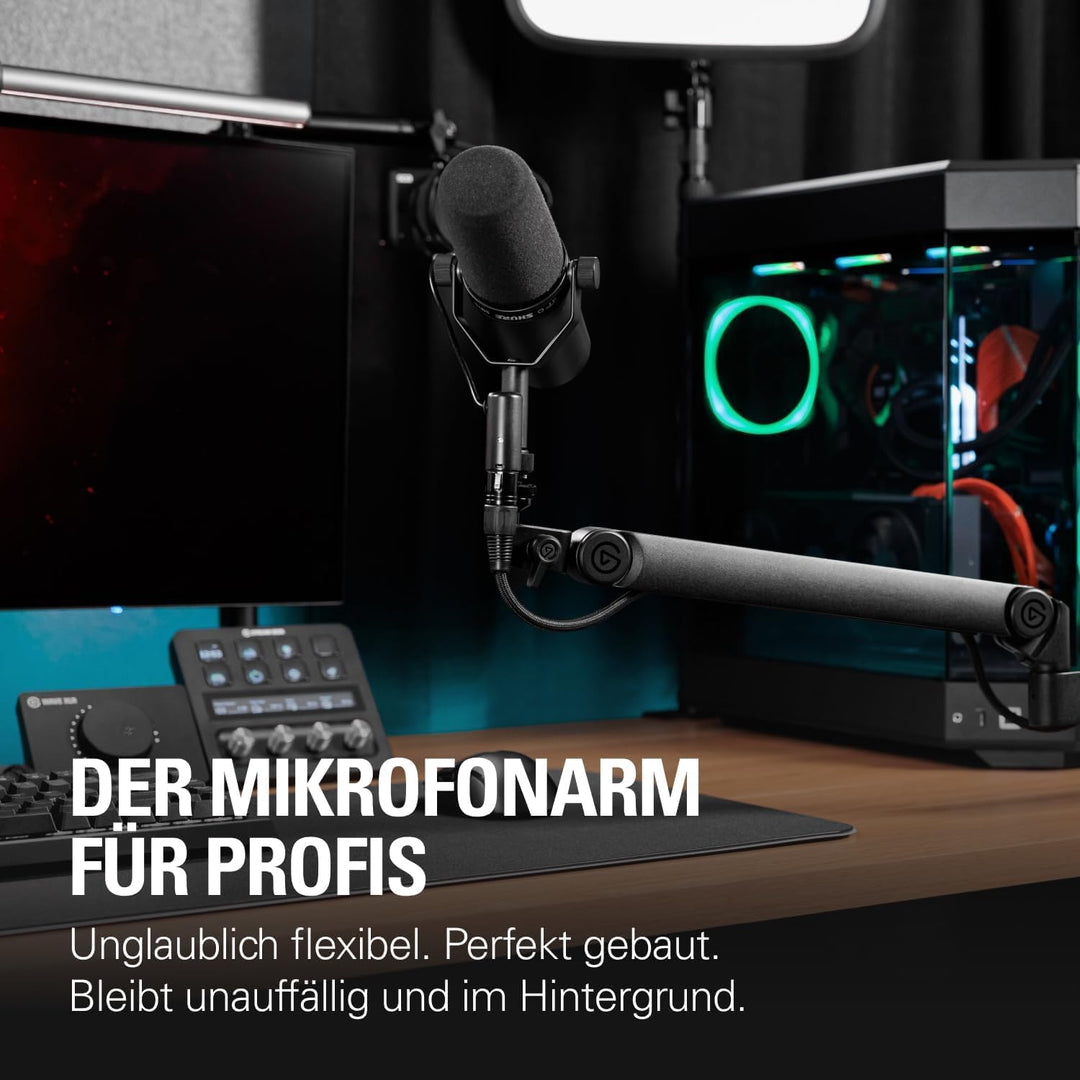 Elgato Wave Mic Arm Pro – 360° drehbarer Mikrofonarm mit niedrigem Profil und Gasfeder, kompatibel M