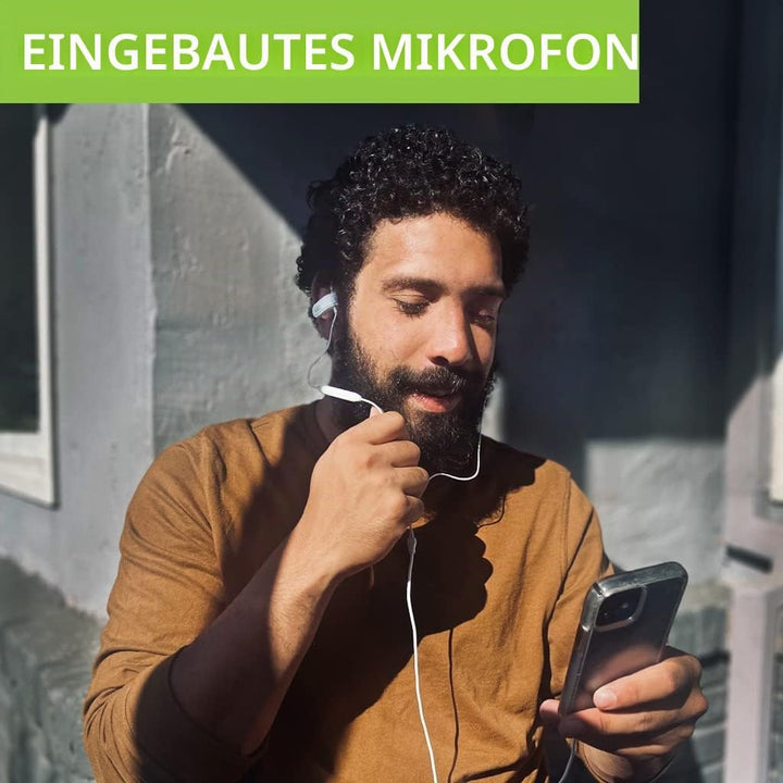Avantree E171 Sport Bügel-Kopfhörer mit Mikrofon, Kabelgebunden Laufen Kopfhörer Ohrhörer mit Über-O