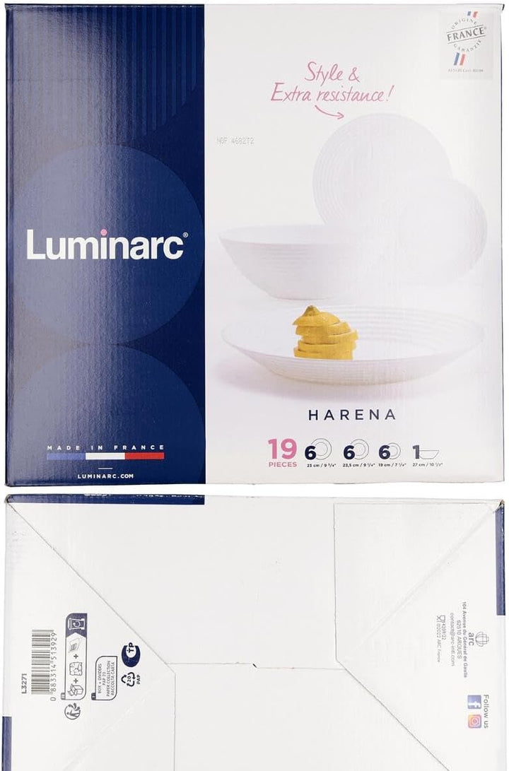 Luminarc Harena Abendessen Set Weiss 30 x 20 x 29,2 cm, Weiss 30 x 20 x 29,2 cm