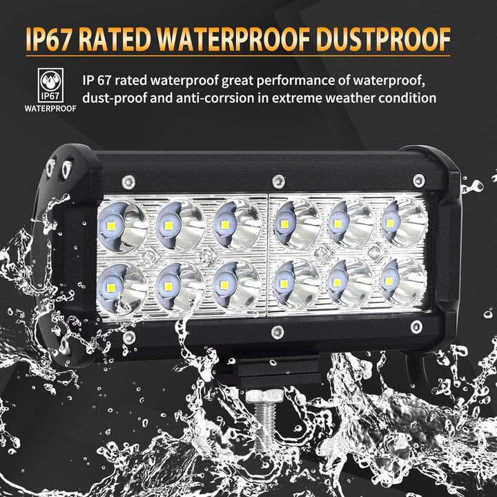 Willpower 2pc Led Arbeitsscheinwerfer Bar 18 cm 36W LED Scheinwerfer 12V 24V Zusatzscheinwerfer 6000