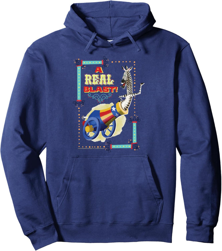 Madagascar Marty A Real Blast Text Poster Pullover Hoodie