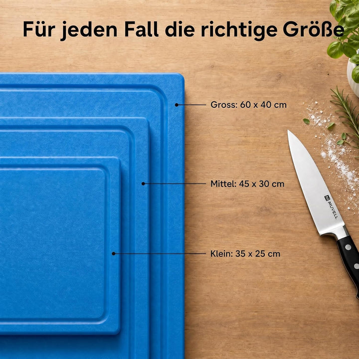 MUVELL stabiles Schneidebrett Kunststoff Spülmaschinenfest, EXTRA dick, messerschonend | Farben & Gr