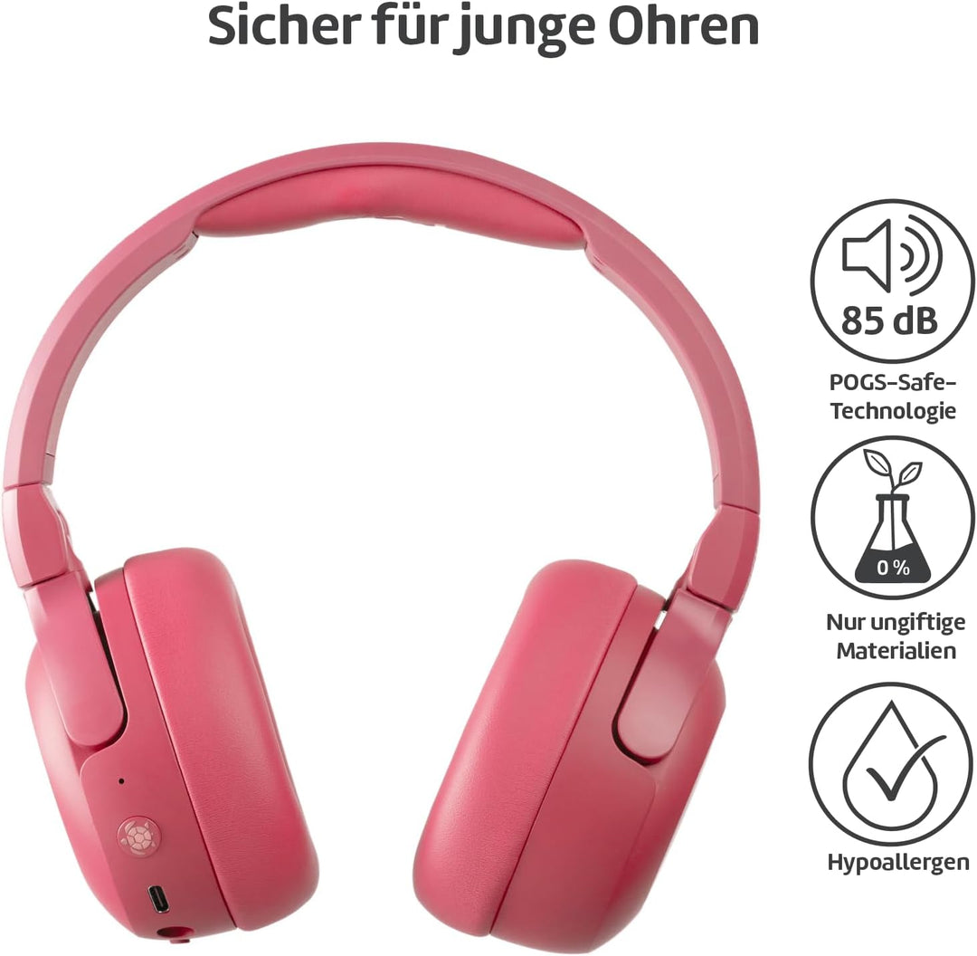 POGS Drahtloser Bluetooth Over-Ear Noise Cancelling-Kopfhörer | The Turtle | Faltbarer robuster Kopf