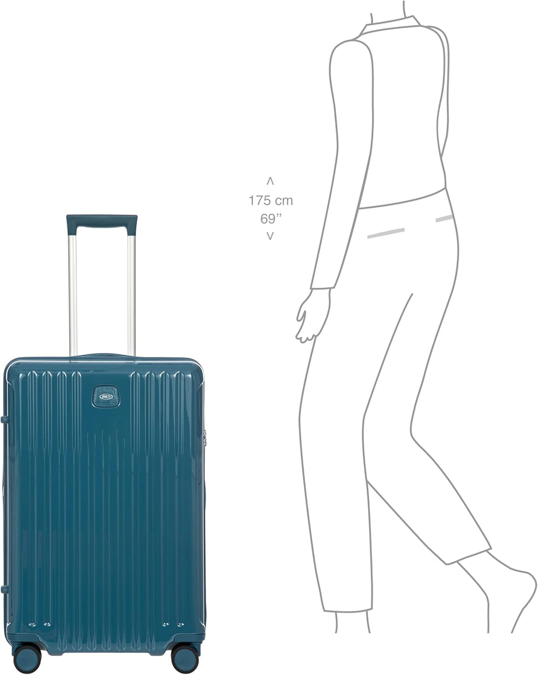 Brics Positano - 4-Rollen-Trolley M 69 cm erw. Sea Green, Sea Green