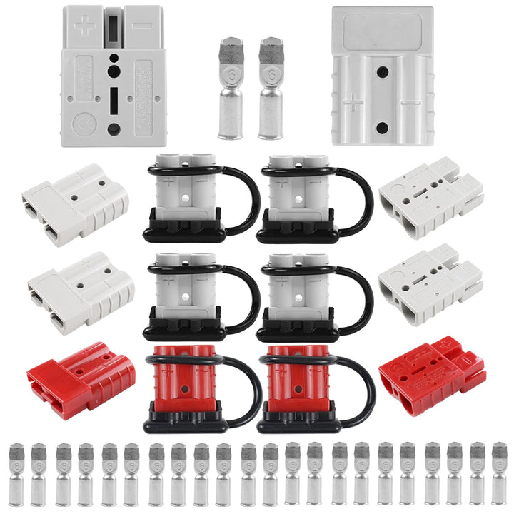 12 Stück Anderson Stecker 50A 600V, Batterie Schnelltrennstecker, Hochstromstecker 50A für Auto, Woh