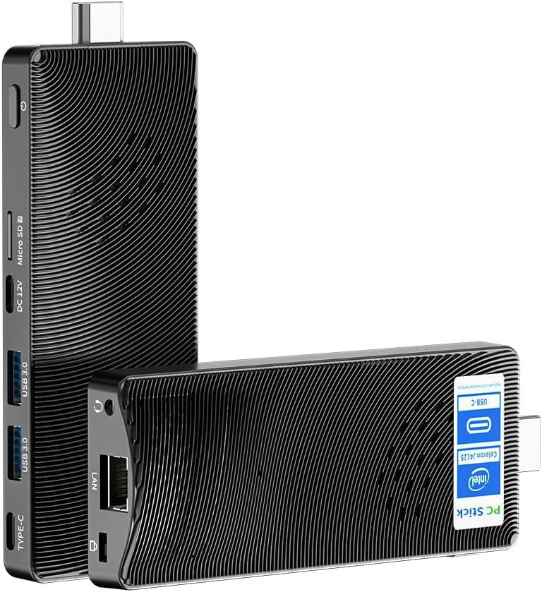 HEIGAOLAPC Mini PC Stick Win 11 Pro,Celeron N4000 4GB RAM 64GB eMMc Mini Computer, Dual WiFi 6.0/BT5