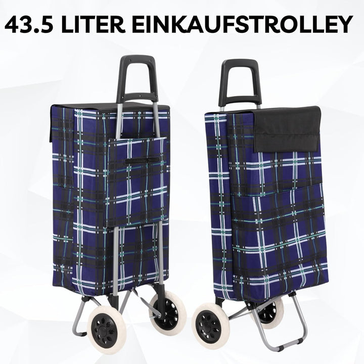 43.5Liter Wasserabweisender Trolley Einkaufstrolley Klappbar, Shopping Trolley, Einkaufswagen Faltba