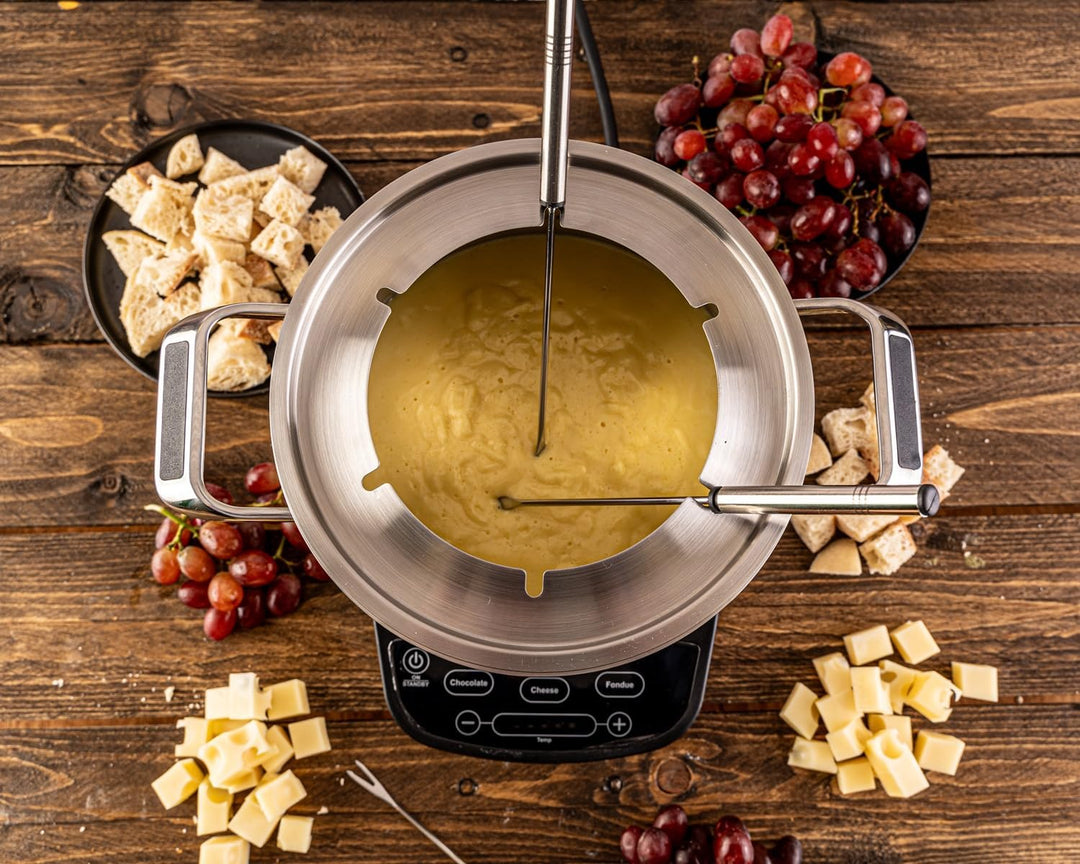 Rommelsbacher F 1200 Elektro Fondue Set, Edelstahl, 2.5