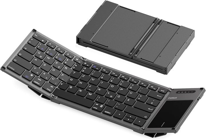 Inateck Faltbare Tastatur, KI-Tastatur mit Touchpad, Bluetooth Wireless Mini-Tastatur, Pocket-Tastat