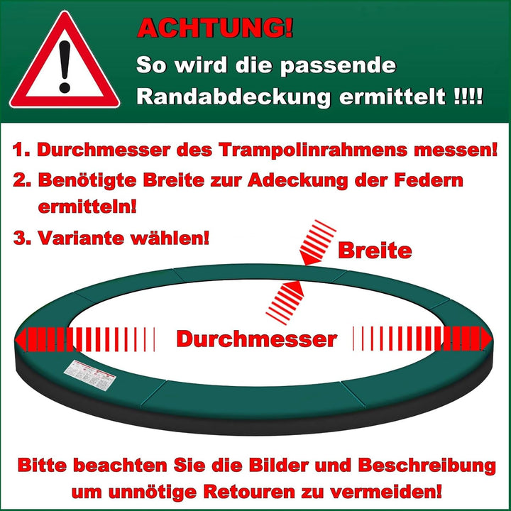 Trampolin Randabdeckung Ø 183 244 250 275 300 305 335 366 370 396 400 427 430 457 460 487 490 cm vie