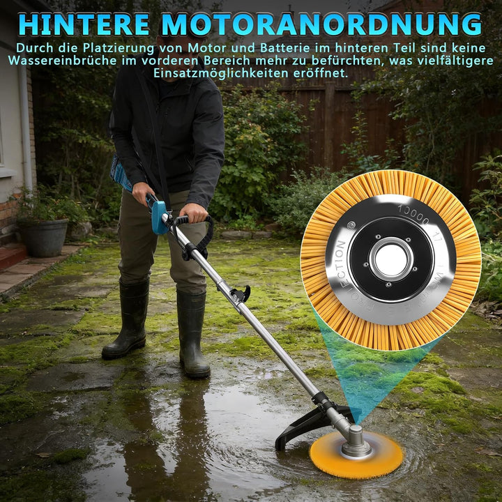 7-IN-1 1380W Akku Rasentrimmer mit 2 x 4Ah Akkus und Ladegerät | 18800 U/min Bürstenloser Akku Freis