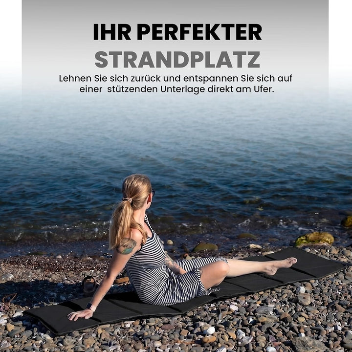 StarK Strandliege klappbar leicht – Faltbare Strandmatte mit Polsterung für Strand, Freibad und Gart