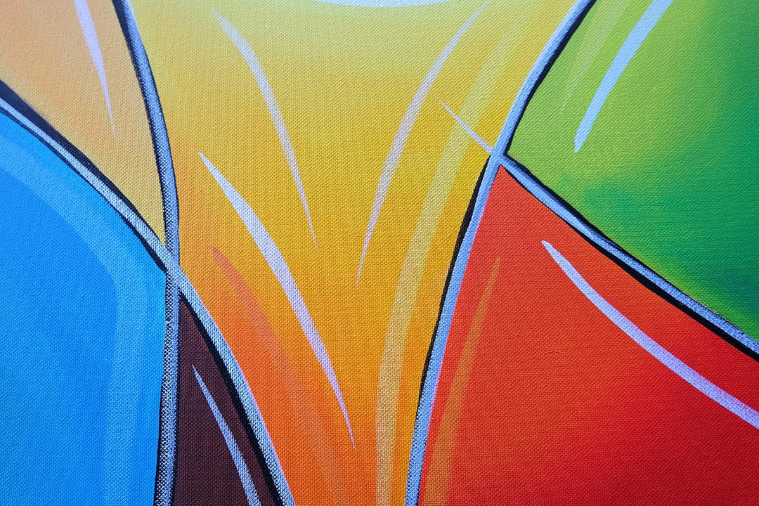 Monica Mirafiori I 100% HANDGEMALT I Gemälde Buntglas 100x50cm | Gemälde Handgemalt | Acrylgemälde |