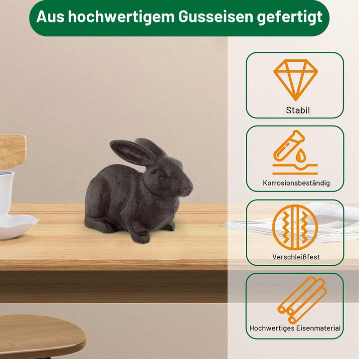 Kaninchen Statue Buchstützen, Vintage Gusseisen Tierform Buchstützen für schwere Bücher, Home Librar