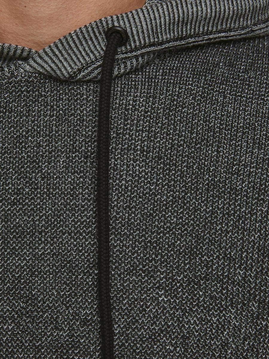 JACK & JONES Herren Jcobadge Knit Hood Sts Kapuzenpullover, Black, S EU