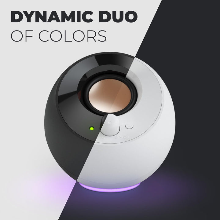 CREATIVE Pebble SE Minimalistischer 2.0 USB-C versorgter PC-Lautsprecher mit RGB-Beleuchtung, 3.5mm