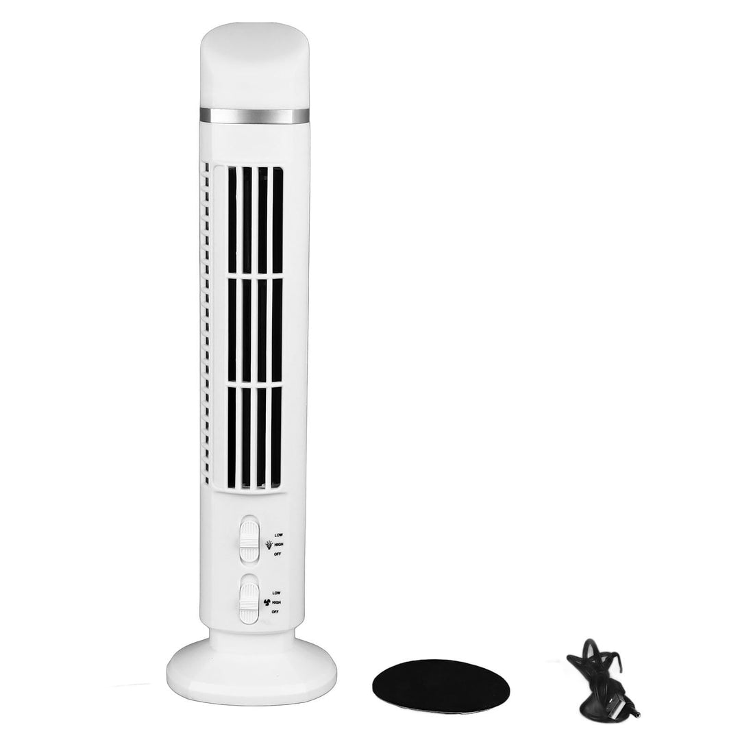 EIMSOAH Turmventilator für Schlafzimmer, 90 Grad Oszillierender Ventilator, Leiser Tragbarer USB-Tis