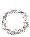 Star Trading Curly LED Wreath Window Light Christmas Warm White Made of Wire and Plastic in Silver T