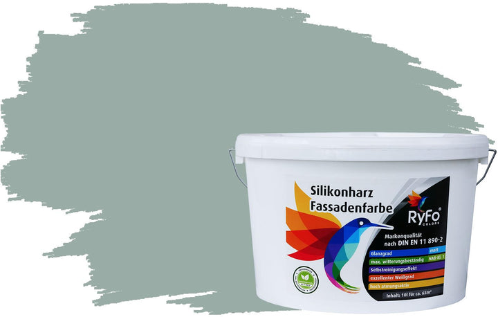 RyFo Colors Silikonharz Fassadenfarbe Lotuseffekt Trend Moos 10l - bunte Fassadenfarbe, weitere Grün