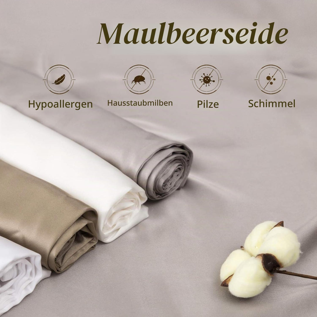 Ethlomoer Kissenbezug aus 100% natürlicher Reiner Seide für Haar und Haut, beidseitig 19 Momme, 600