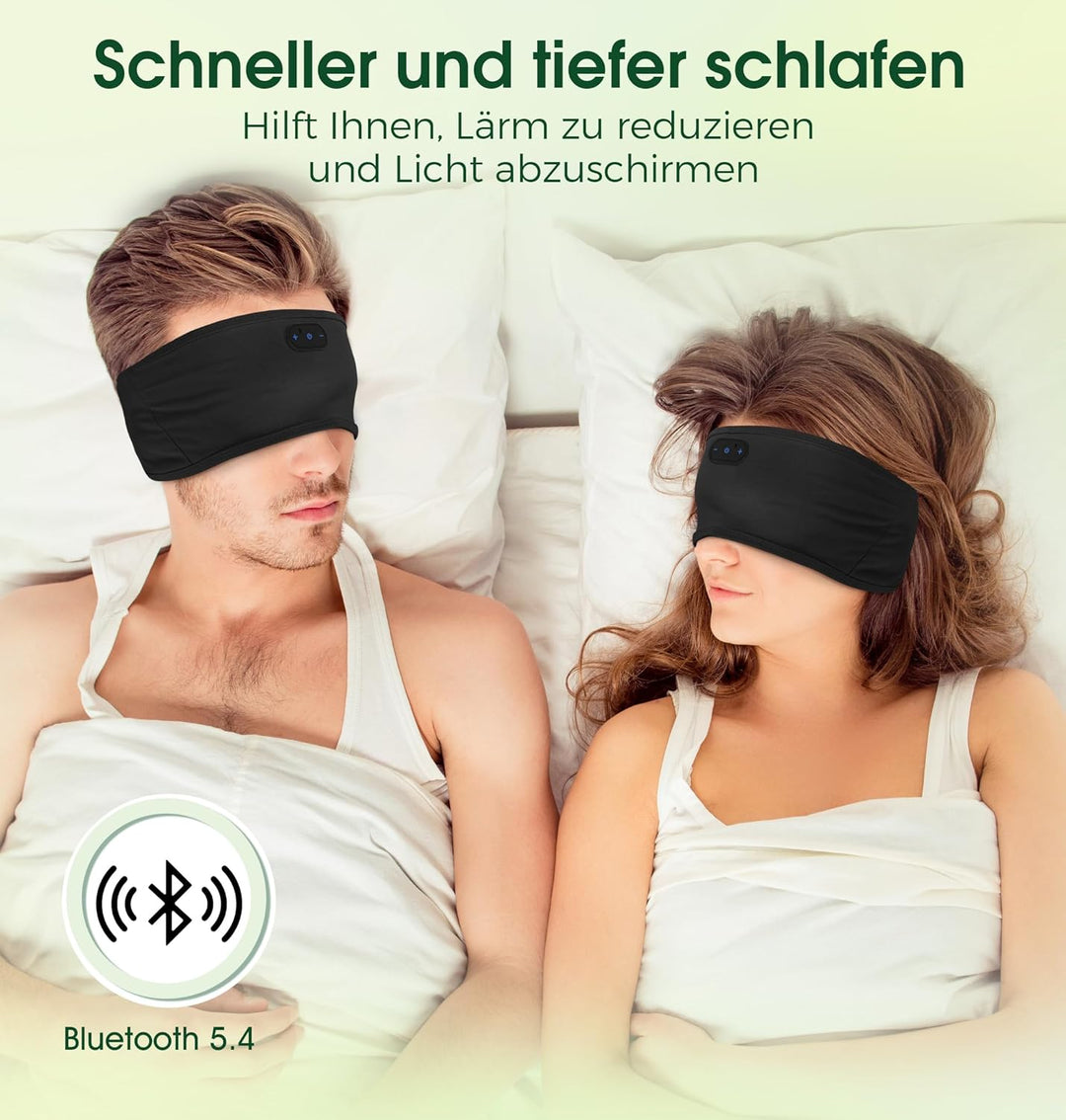 MUSICOZY Schlafkopfhörer Stirnband Bluetooth,Verbessert Kopfhörer Stirnband aus hautfreundlicher Bam