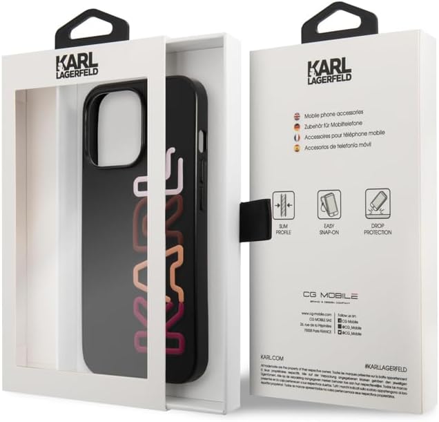 Karl Lagerfeld KLHCP13LPCOBK Hülle für iPhone 13 Pro / 13 6,1" schwarz/Black hardcase Multipink Bran