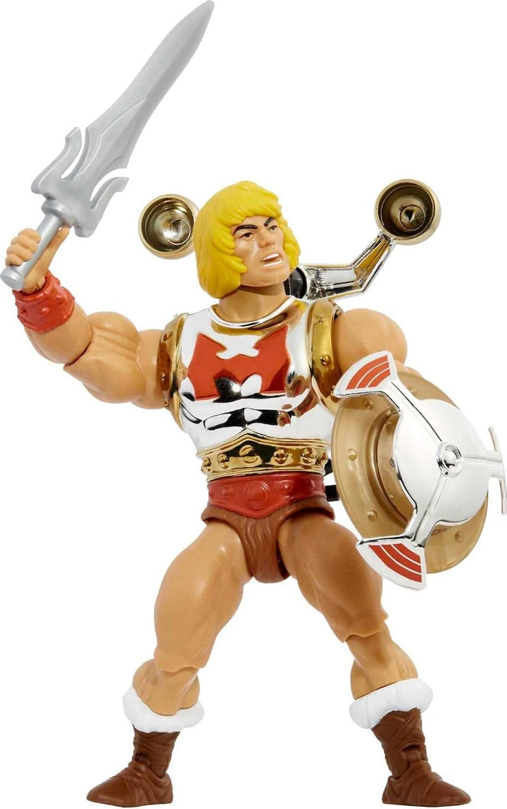 Masters of the Universe HDT22 - Origins Deluxe He-Man mit fliegenden Fäusten, 14 cm grosse Actionfig