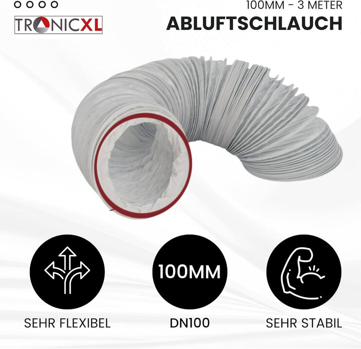 TronicXL Grow Abluft Set 100mm leise Belüftungsset für Growbox Aktivkohlefilter Lüfter Abluftlüfter