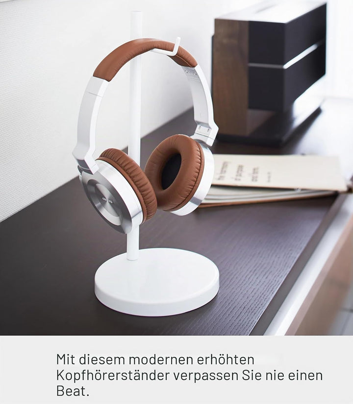 YAMAZAKI Bautes Kopfhörerständer, Stahl, Weiss, One Size, Wei&amp;