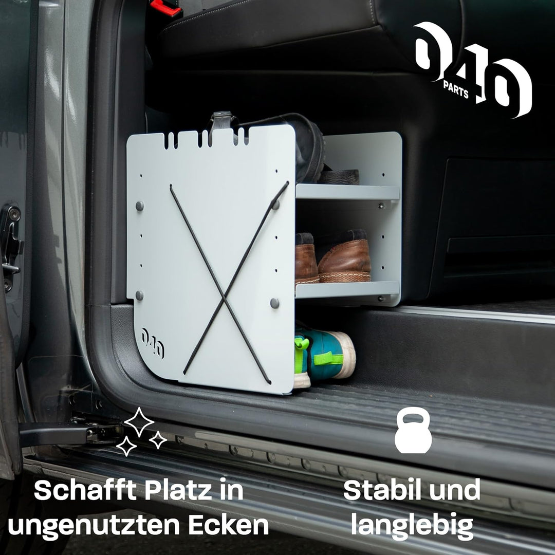 Schuhregal GRAU BEIFAHRERSEITE Zubehör passend für VW T5 T6 T6.1 California Schuhorganizer Schuhtasc