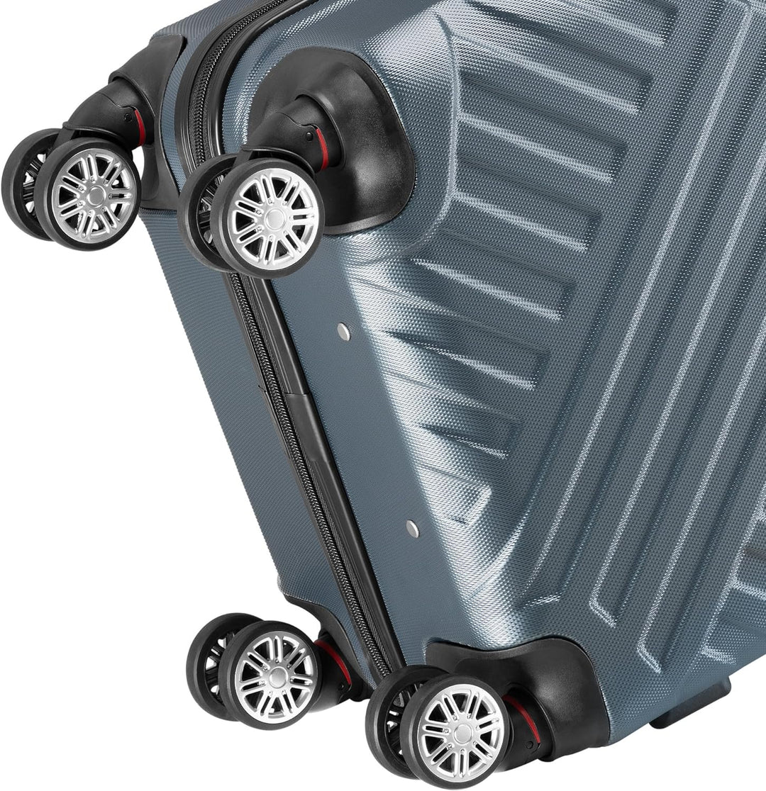 Zelsius Koffer Set 3 Stück, Anthrazit | ABS Hartschalenkoffer mit Zahlenschloss, Doppelrollen und In