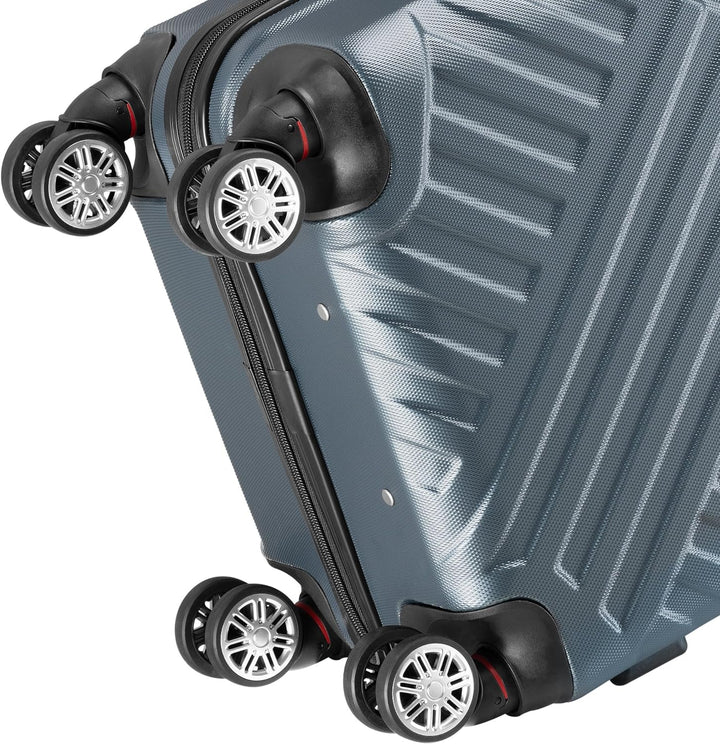 Zelsius Koffer Set 3 Stück, Anthrazit | ABS Hartschalenkoffer mit Zahlenschloss, Doppelrollen und In