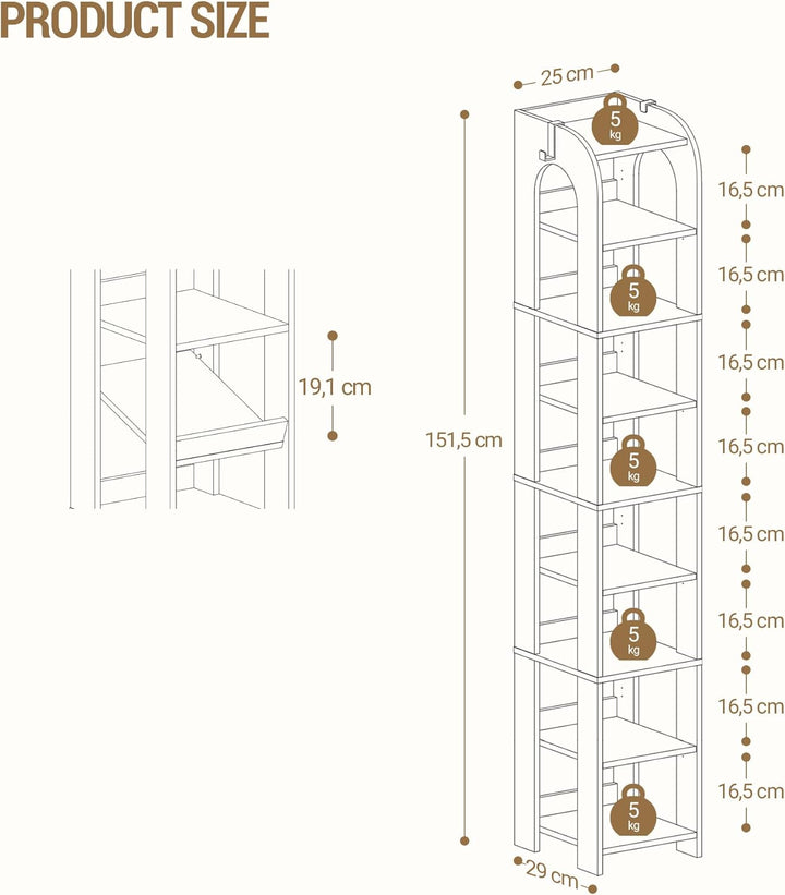 Hzuaneri Vertikales Schuhregal, 9 Ebenen Schmale Schuhregale, Holz-Schuh-Organizer für Schrank, Eing