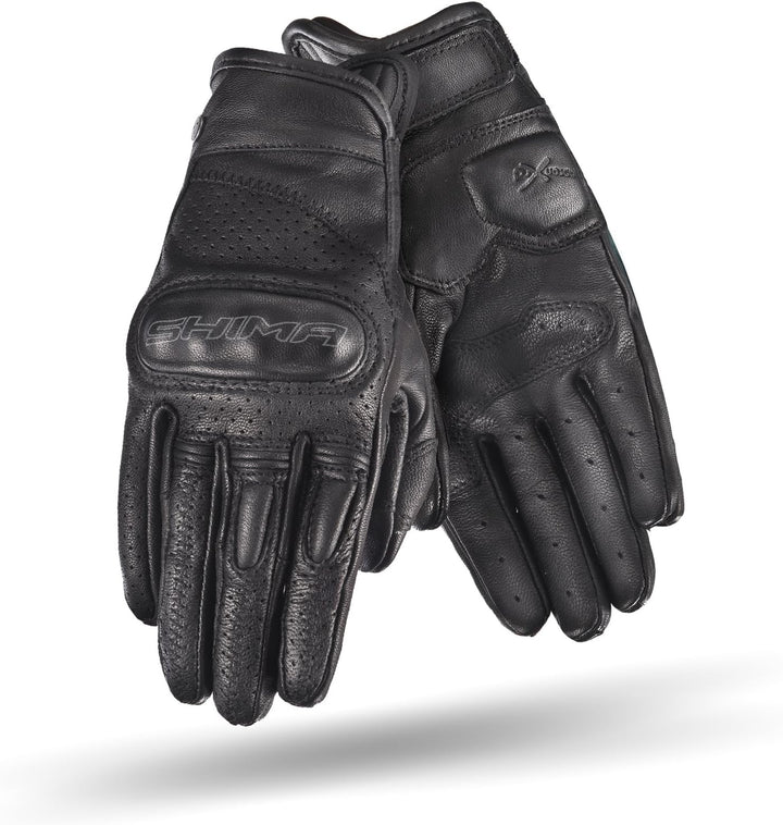 SHIMA Caliber Motorradhandschuhe Damen Herren - Klassische, Vintage, Sommer mit Protektoren M Schwar