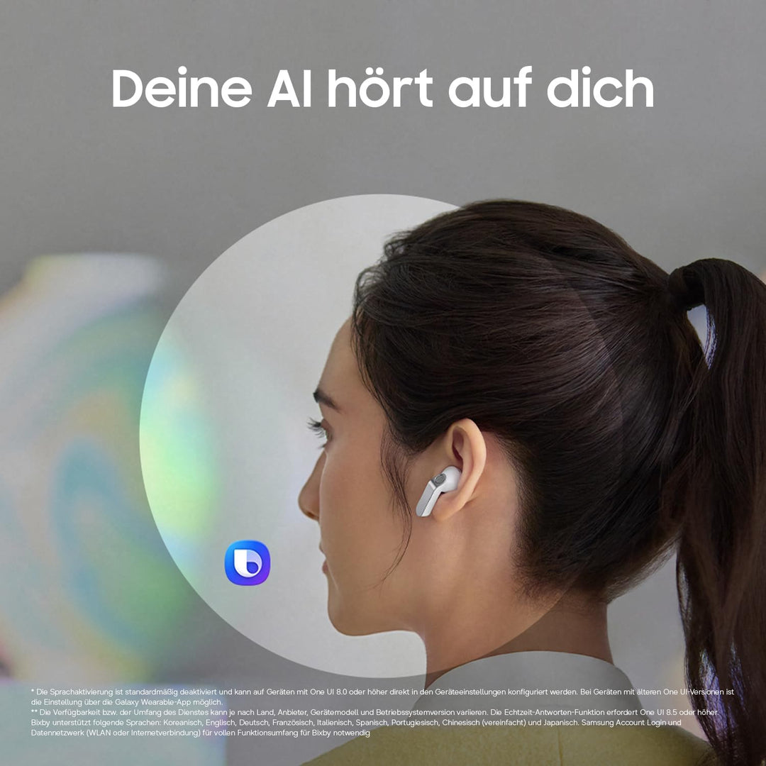 Samsung Galaxy Buds4, Kabellose Bluetooth-Kopfhörer, 1-Weg-Lautsprecher, Geräuschunterdrückung per A